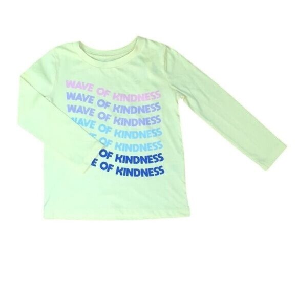 Gymboree Girls Long Sleeve T-Shirt Size 2T Yellow "Wave of Kindness" Print - Picture 1 of 1